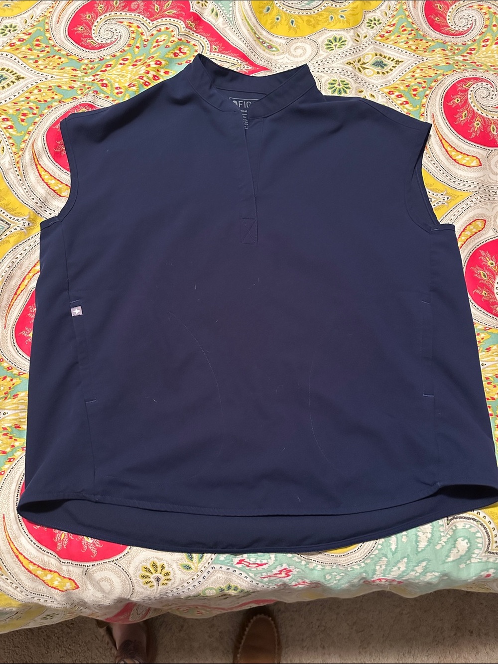 Figs Navy Rafaela Oversized Scrub Top